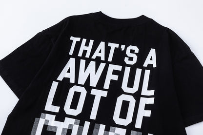 Oversized Short Sleeve Graphic Tee Dropped Shoulder Streetwear Summer Casual T-Shirt | Lean Drip