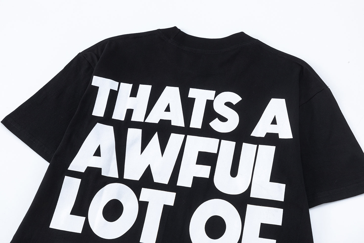 Black oversized short-sleeve graphic T-shirt with Cough Syrup front print and large back text - view 4