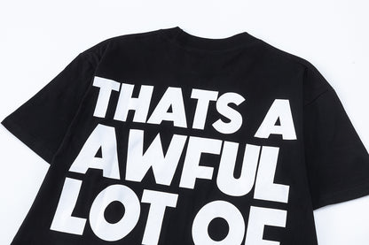 Unisex Oversized Graphic T-Shirt, Black Short Sleeve Streetwear Tee