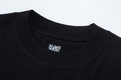 Unisex Oversized Graphic T-Shirt, Black Crewneck Streetwear Top