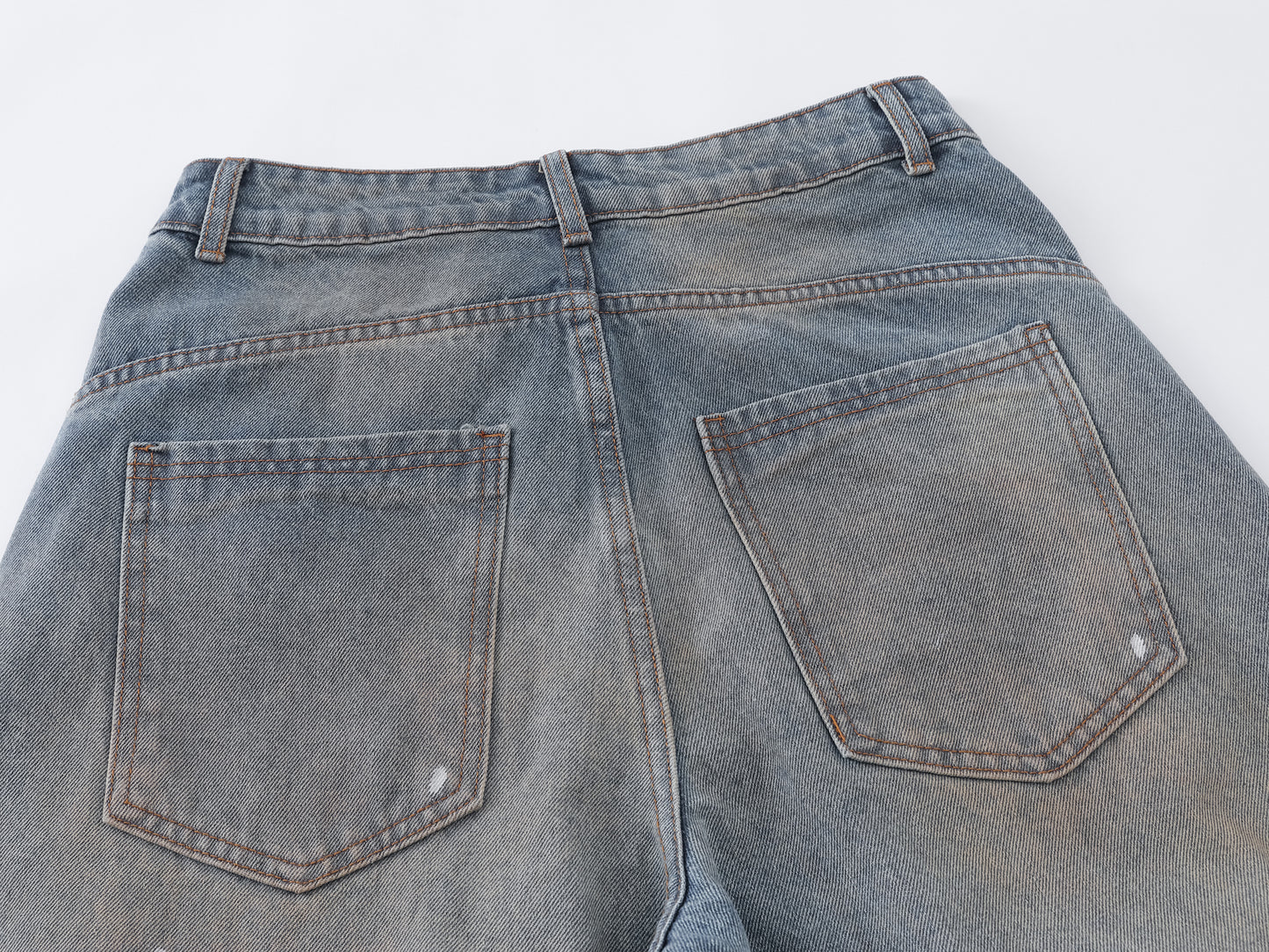 Mud Wash Distressed Barrel Wide Leg Jeans Earth Tone Fading Ripped Knee High Waist Baggy Denim Pants Vintage Streetwear Trousers | Mud Barrel
