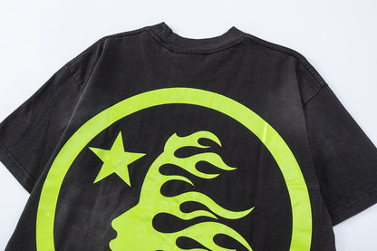 Graphic Print Tee Hellstar Oversized Streetwear Casual Summer Cotton T-Shirt | Dark Orbit