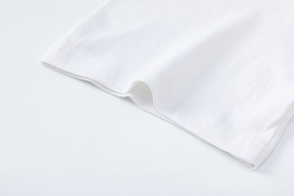 Short Sleeve Crew Neck Tee Solid White Oversized Soft Cotton Casual Summer Basic T-Shirt | Pure Drape