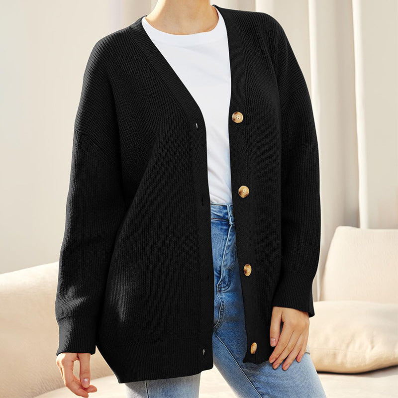 LILLUSORY Women Oversized Cardigan Sweater Fall Outfits Cloth Fashion V Neck Knit Button Front Casual Trendy Tops