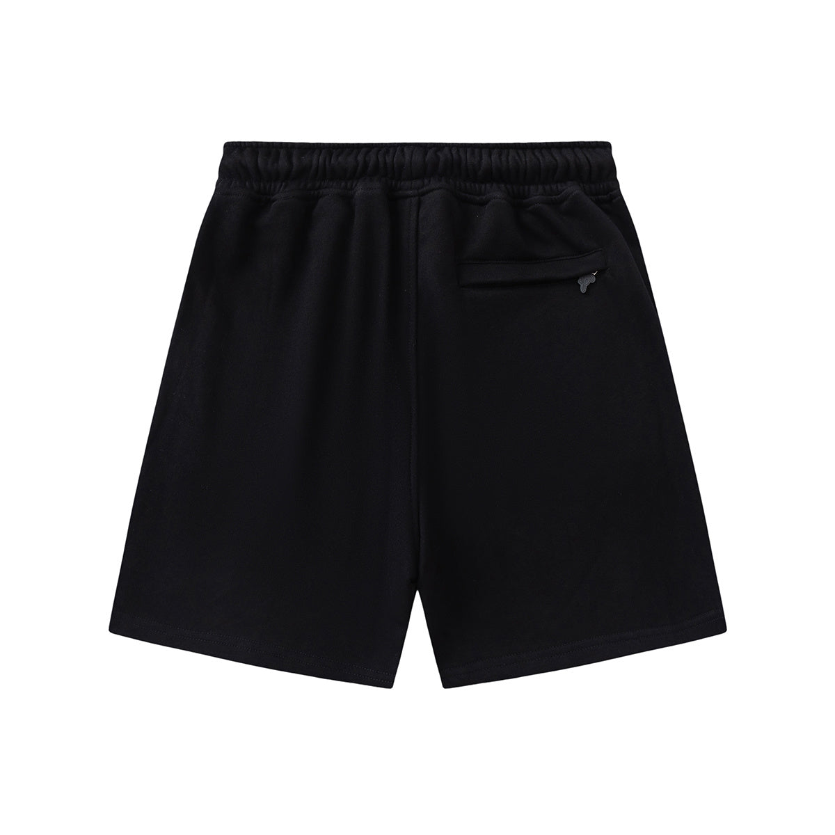 Black unisex graphic T-shirt and drawstring shorts set with outlined graffiti-style artwork - view 4