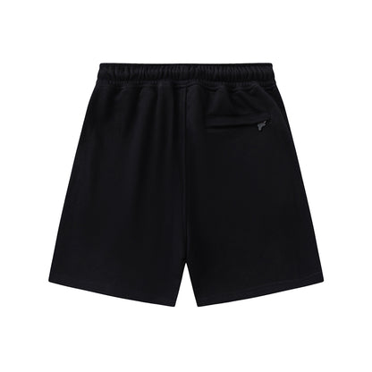Unisex Graphic T-Shirt and Shorts Set, Black Drawstring Streetwear Outfit