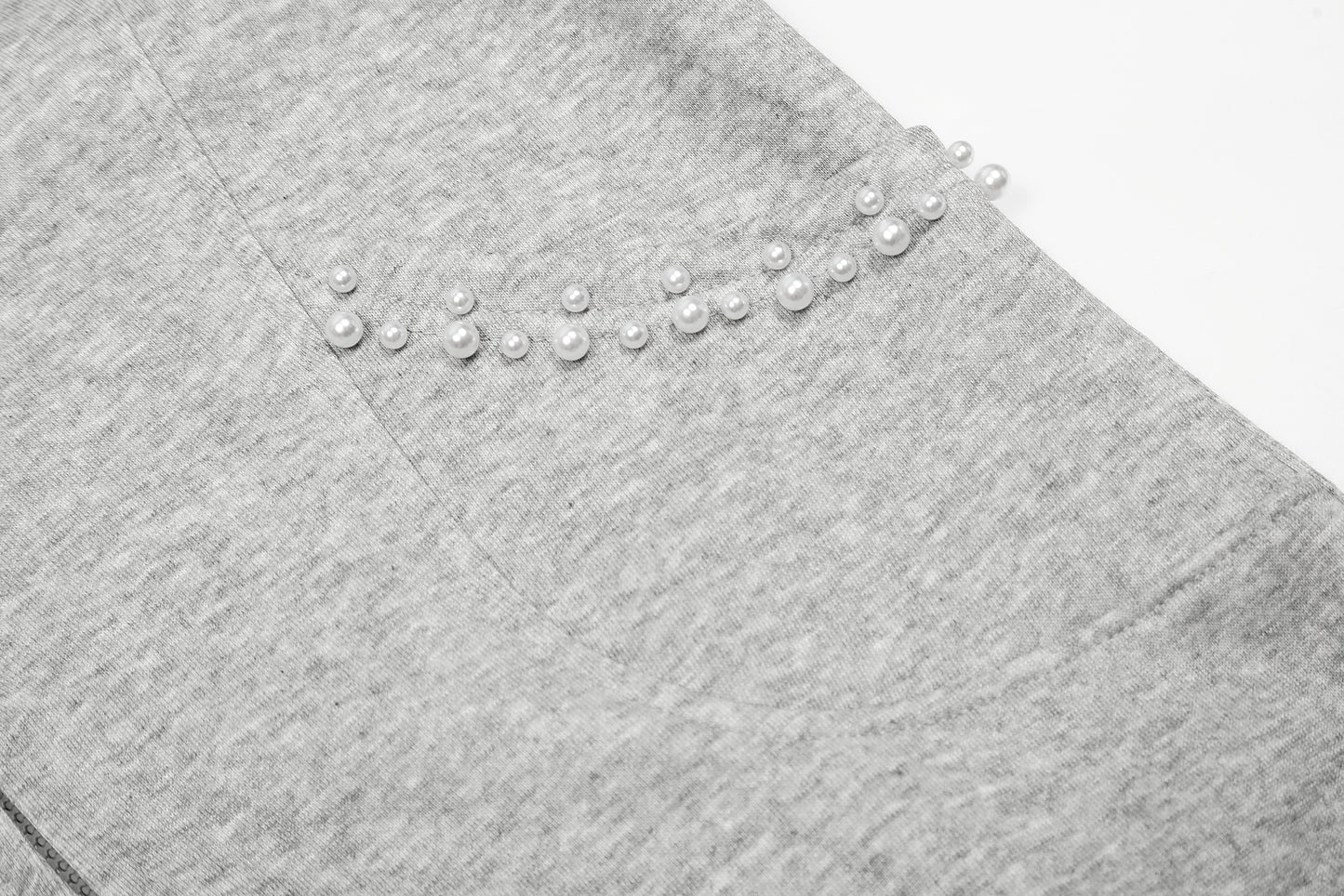 Women's RvntTeng Pearl Studded Hood Pocket Full Zip Hoodie Sweatshirt Long Sleeve Casual Streetwear Jacket