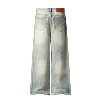 Kawaii Cat Graffiti Spray Paint Wide Leg Jeans Bow Star Cartoon Print High Waist Baggy Denim Pants Streetwear Barrel Trousers | Kitty Spray