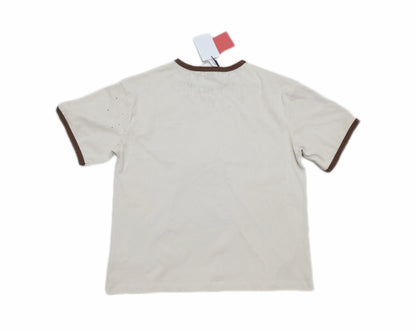 SECND SLF Texas Is For Lovers Ringer Tee Washed Cream Distressed Raw Hem Heart Print Vintage Western Streetwear | Texas Lover