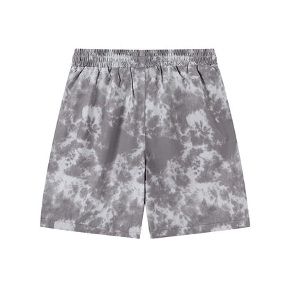 Unisex Tie Dye Graphic Shorts with Drawstring Waist and Front Pockets