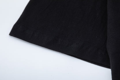 Black Graphic T-Shirt, Crew Neck Short Sleeve Basketball Print Tee