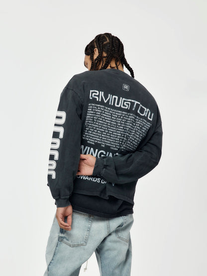 Divinity Paper Garden Long-Sleeve Tee - Faded Black