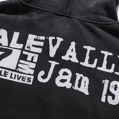 Vale Forever Valley Sport Dept. Zip-Up Hoodie 'Black/Red Graphic'