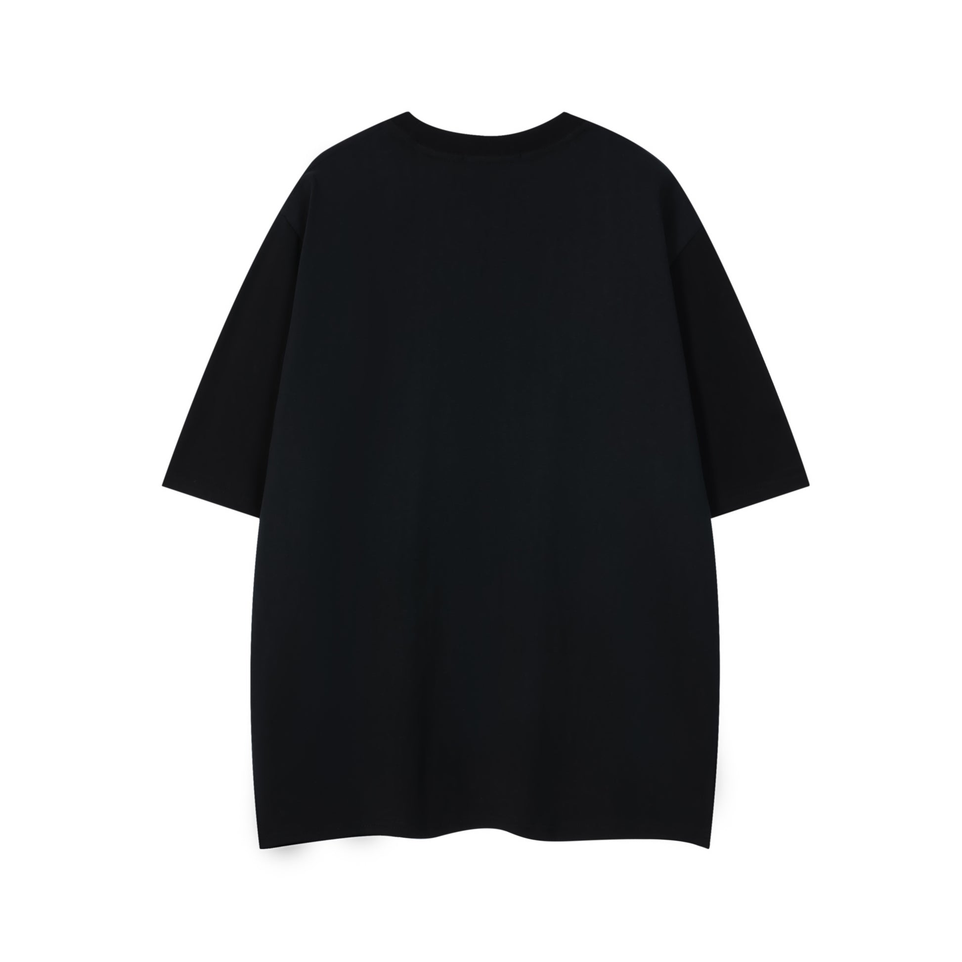 Cream and Black tee front comparison