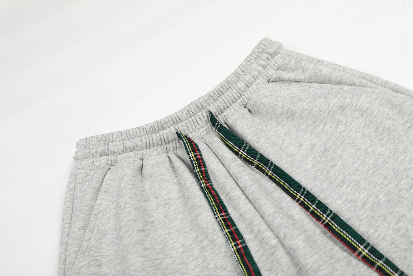 SeR Plaid Drawstring Wide Leg Sweatpants Elastic Waist Zip Hem Streetwear Casual Pants