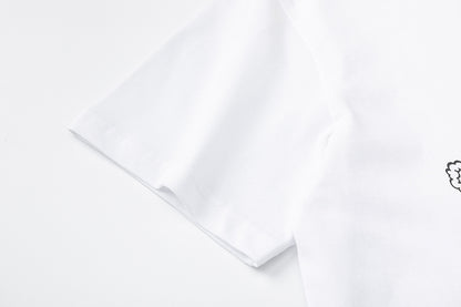 Women's Solid White Short Sleeve T-Shirt Soft Silky Fabric Casual Loose Fit Everyday Summer Essential Tee | White Flow