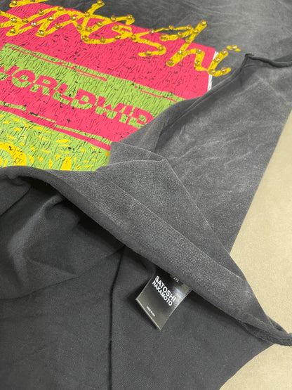 Satoshi Nakamoto Worldwide Cutoff Tee - Washed Black