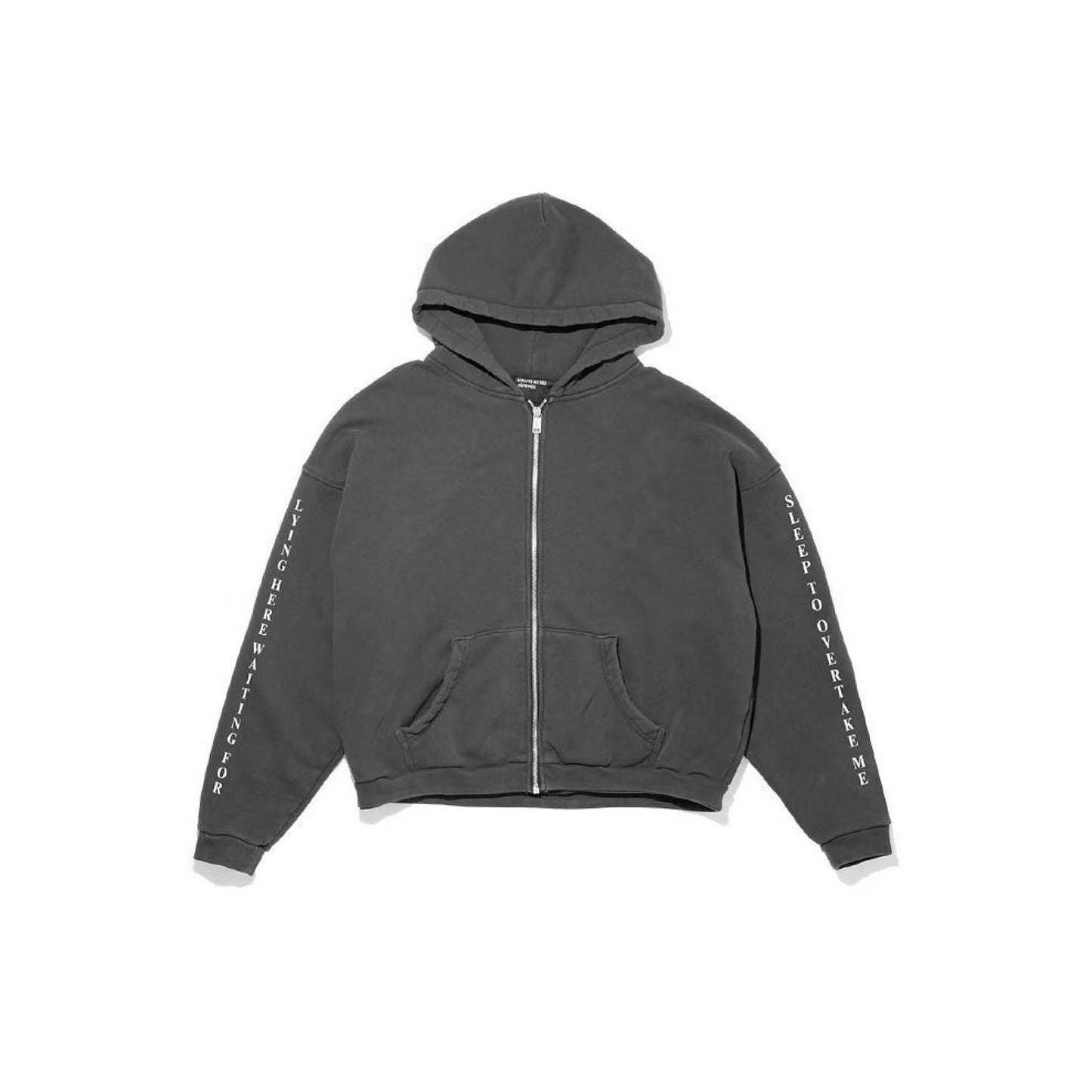 Enfants Riches Deprimes ERD x Nubian Tokyo Never Wake Zip Hoodie Washed Distressed Horror Nun Print Heavyweight Cotton Oversized Zip-Up Sweatshirt | Never Wake