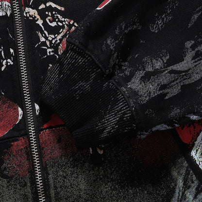 Vale Forever Valley Sport Dept. Zip-Up Hoodie 'Black/Red Graphic'
