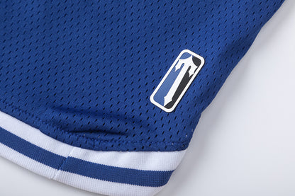 Unisex Basketball Shorts, Graphic Mesh Athletic Shorts with Stripe Trim