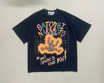 Satoshi Nakamoto No Savior Tee in Washed Black