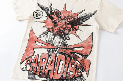 Graphic Print Tee Hellstar Oversized Streetwear Casual Summer Cotton T-Shirt | Solar Hex