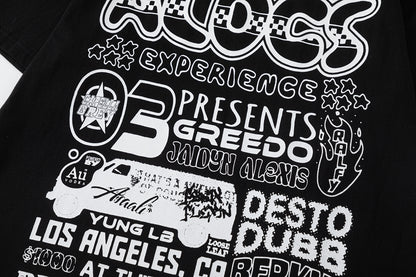 Bold Block Letter Graphic Tee Slogan Print Oversized Black Cotton Streetwear Casual Summer T-Shirt | Block Dose