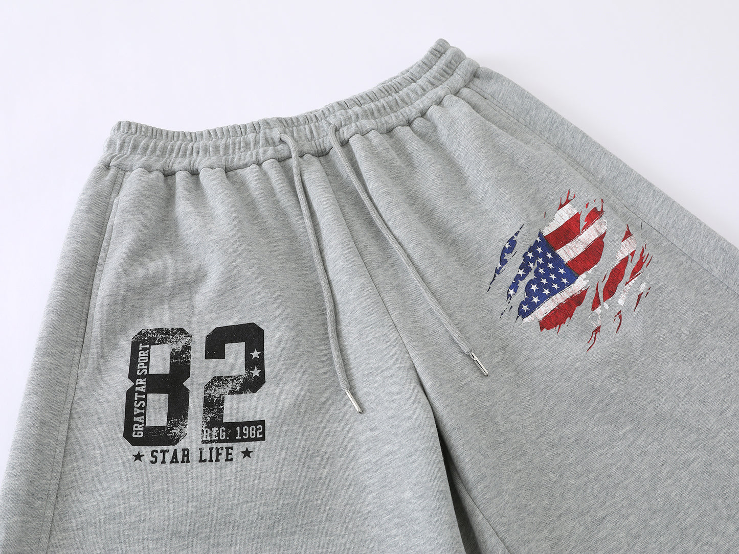American Flag Print Wide Leg Sweatpants Number 32 Graphic Elastic Waist Baggy Fleece Pants Casual Streetwear Trousers | Flag 32