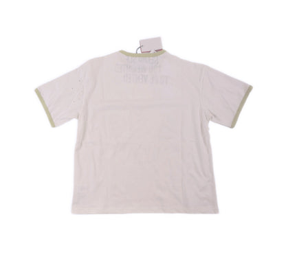 SECND SLF No Thank You Bee Ink Splash Short Sleeve Tee Off-White Washed Boxy Ringer American Vintage Streetwear | No Thanks Bee