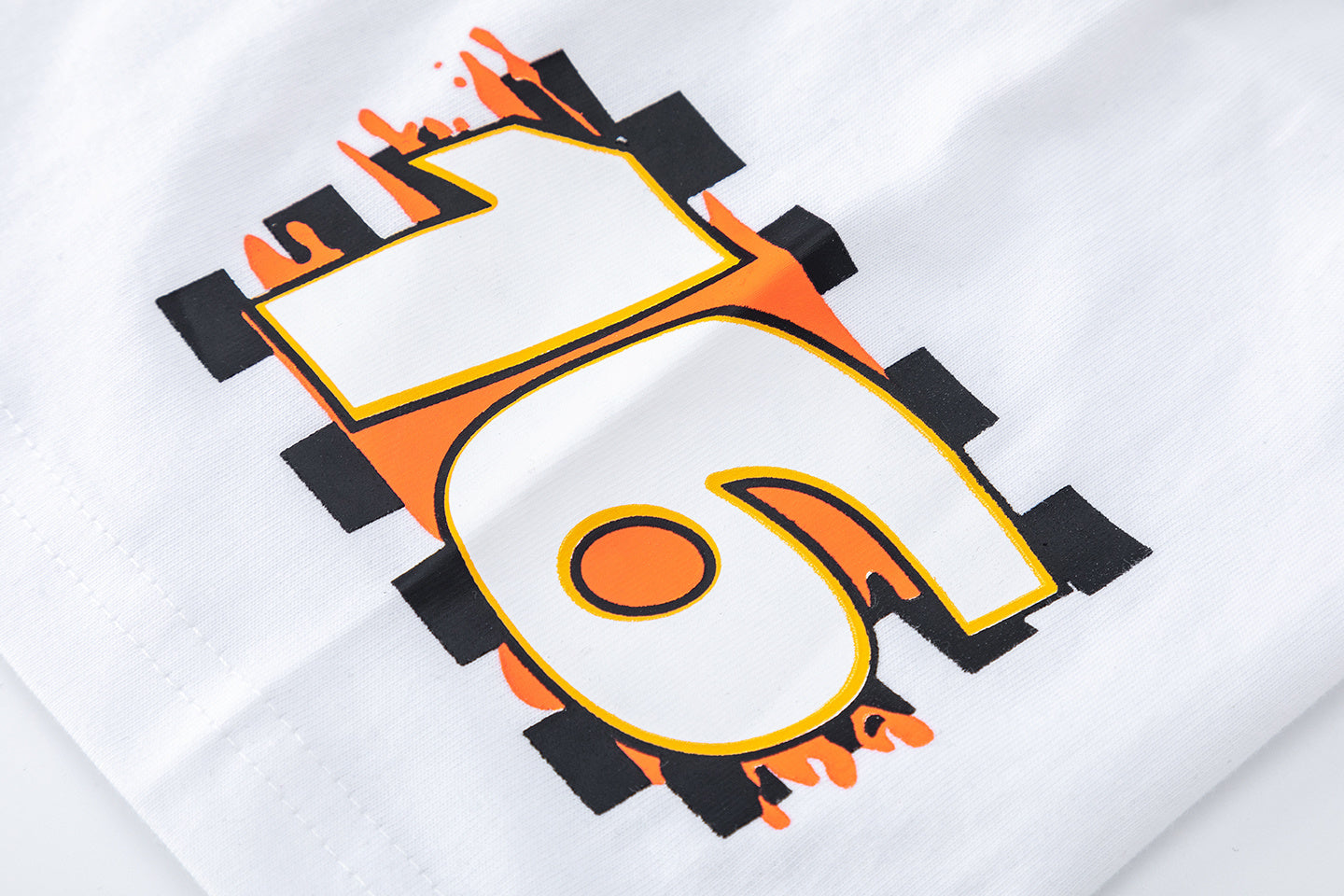 White unisex graphic T-shirt with colorful racing car print on the front and back - view 5