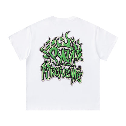 Unisex White Graphic T-Shirt, Crew Neck Streetwear Tee with Back Print
