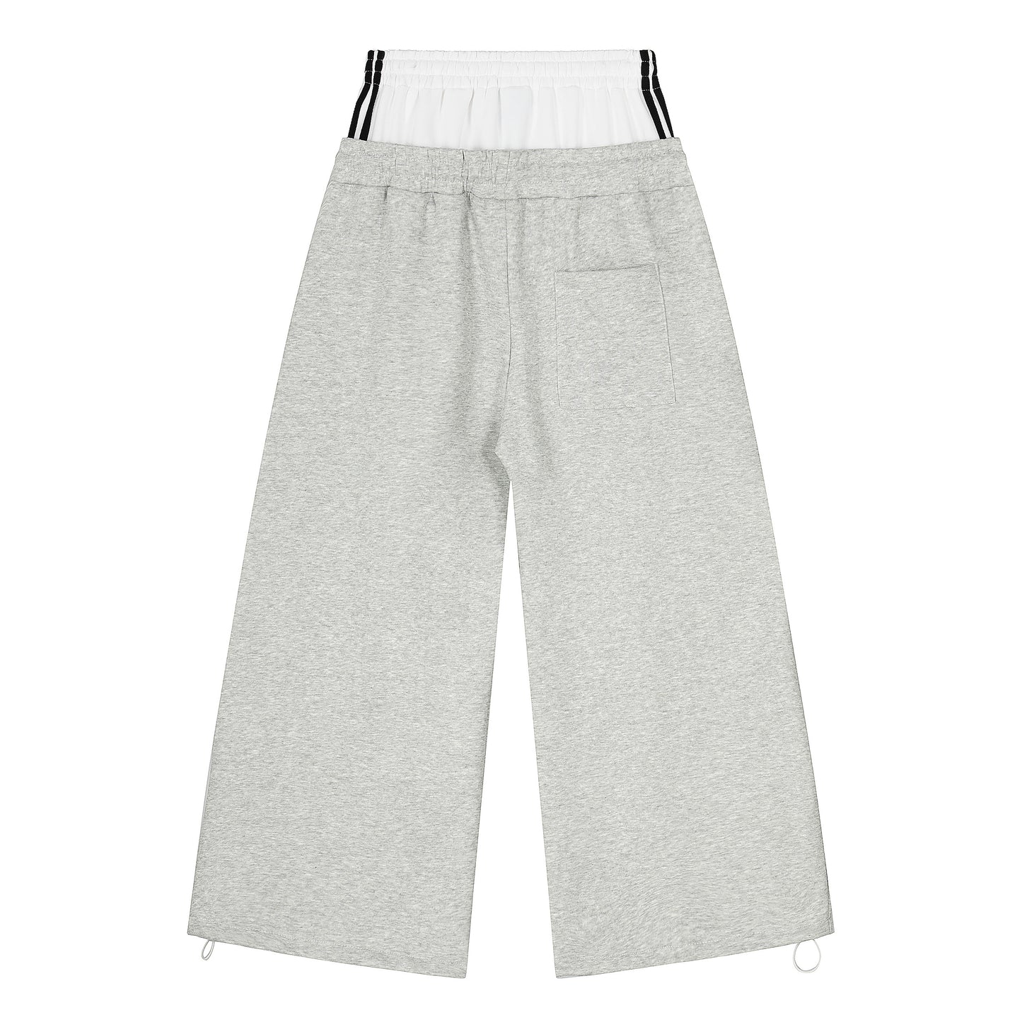 SER Number 9 Flag Embroidery Wide Leg Sweatpants - Gray Back