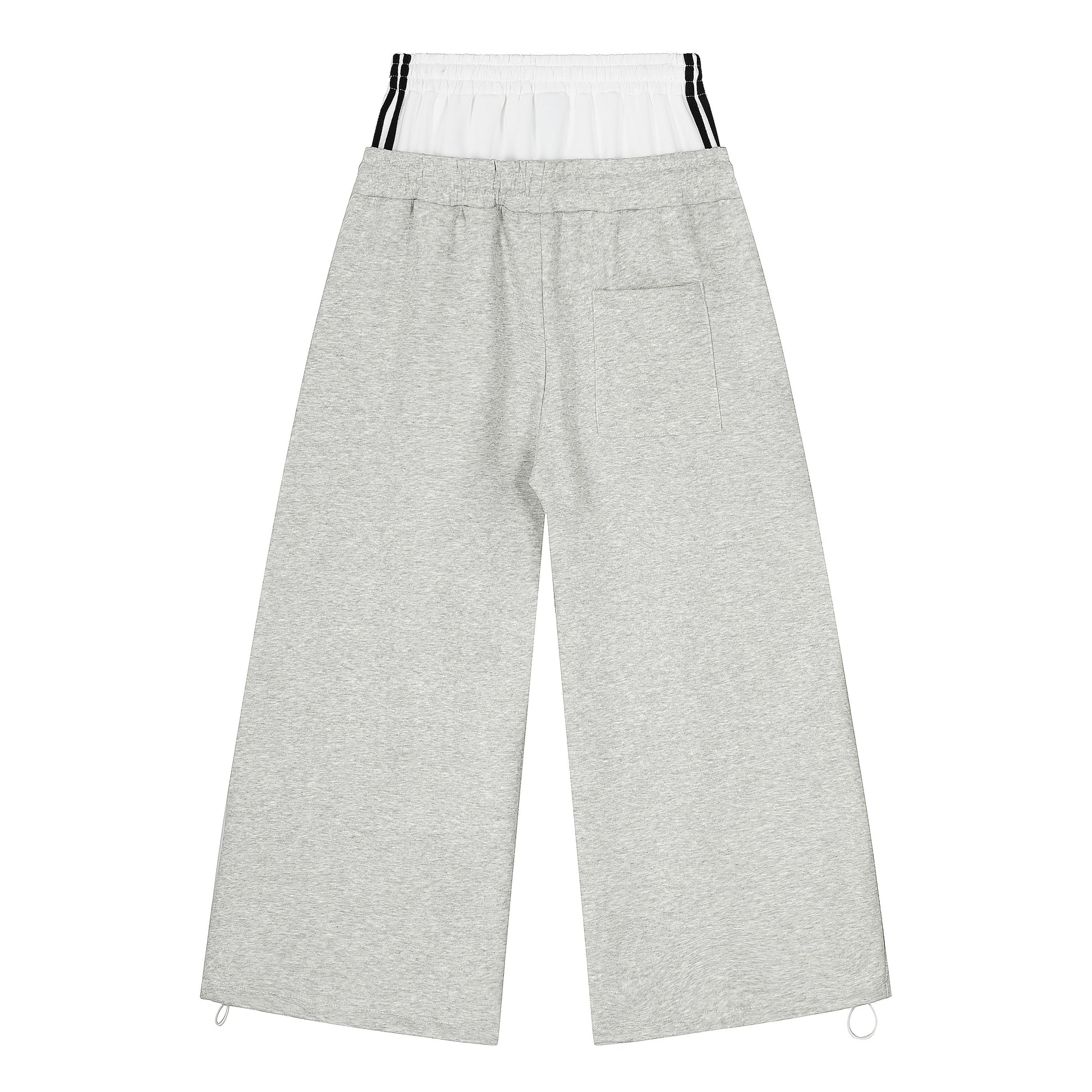 SER Number 9 Flag Embroidery Wide Leg Sweatpants - Gray Back