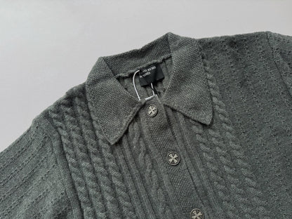 Collared Cropped Cardigan