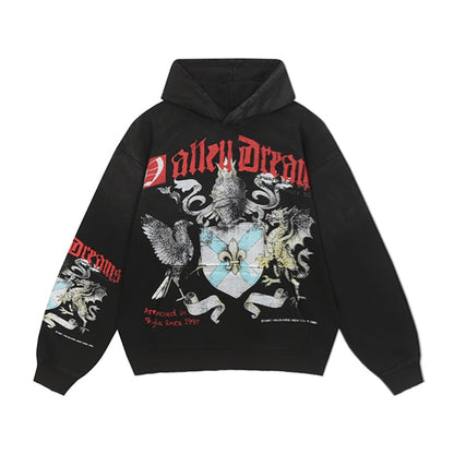 Crest Pullover Hoodie (Black / Red)