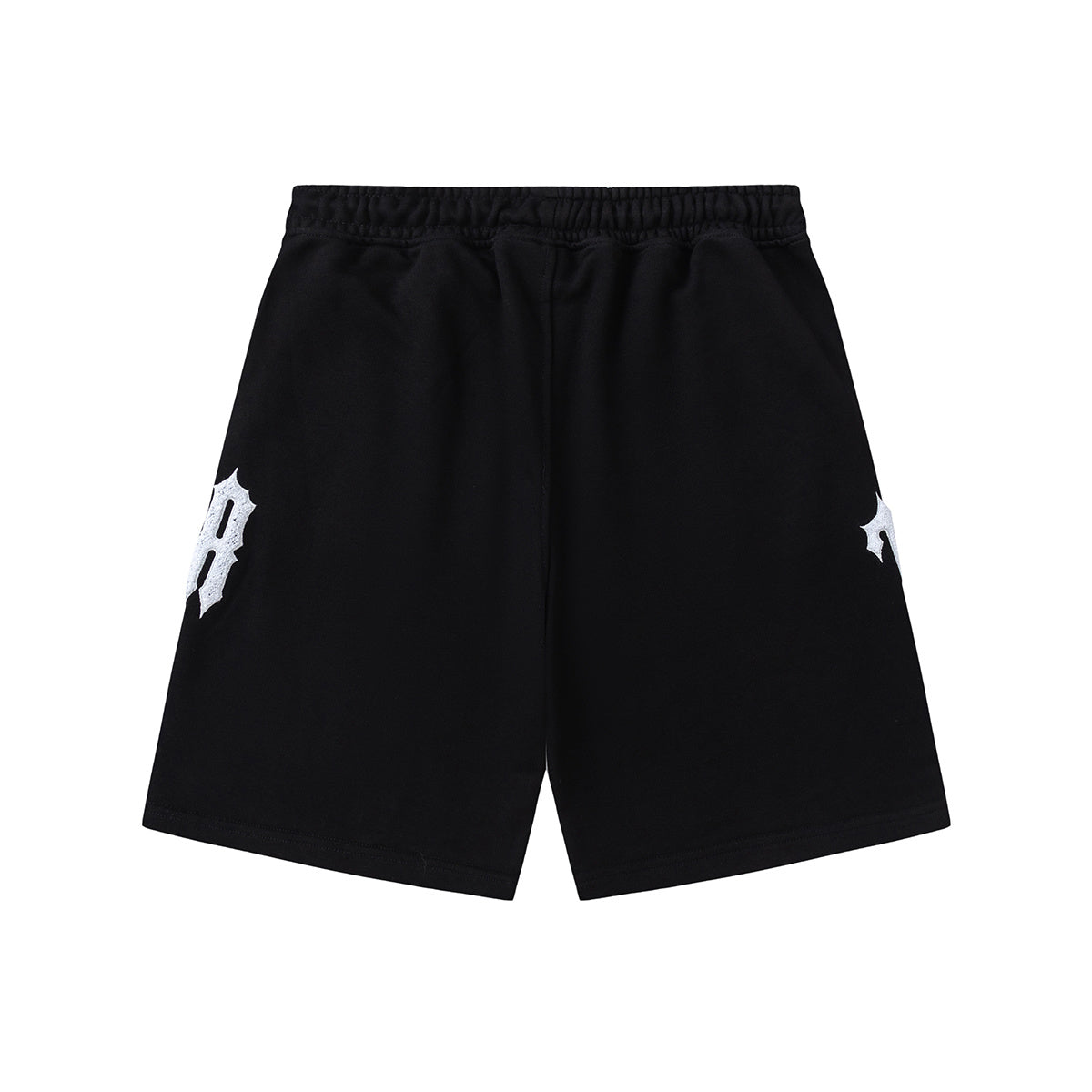 Trapstar unisex T-shirt and drawstring shorts set with bold logo graphics in black and white - view 5