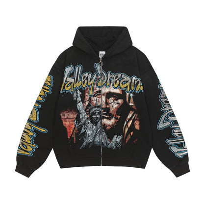 God's Liberty Zip-Up Hoodie (Black)