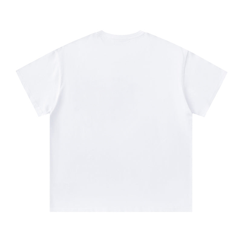 Black short sleeve crew neck T-shirt with light blue graffiti-style chest graphic - view 5