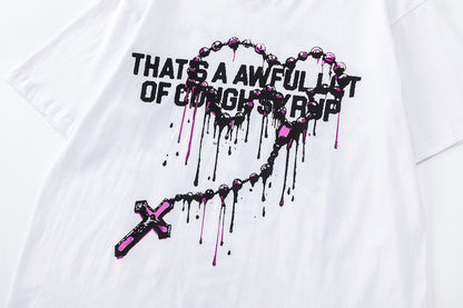 That's A Awful Lot Of Cough Syrup Graphic Print Short Sleeve T-Shirt Oversized Casual Streetwear Summer Tee | Syrup Tee 2