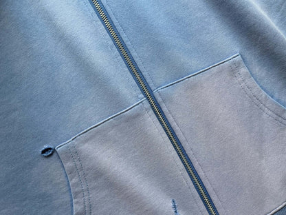Daughter's Distressed Printed Cotton-Jersey Zip-Up Hoodie