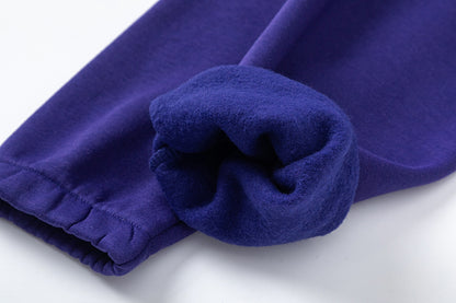 Solid Purple Knit Two-Piece Set Casual Loose Pullover Top Wide Leg Pants Matching Outfit Cozy Loungewear Streetwear Co-ord Set | Violet Set