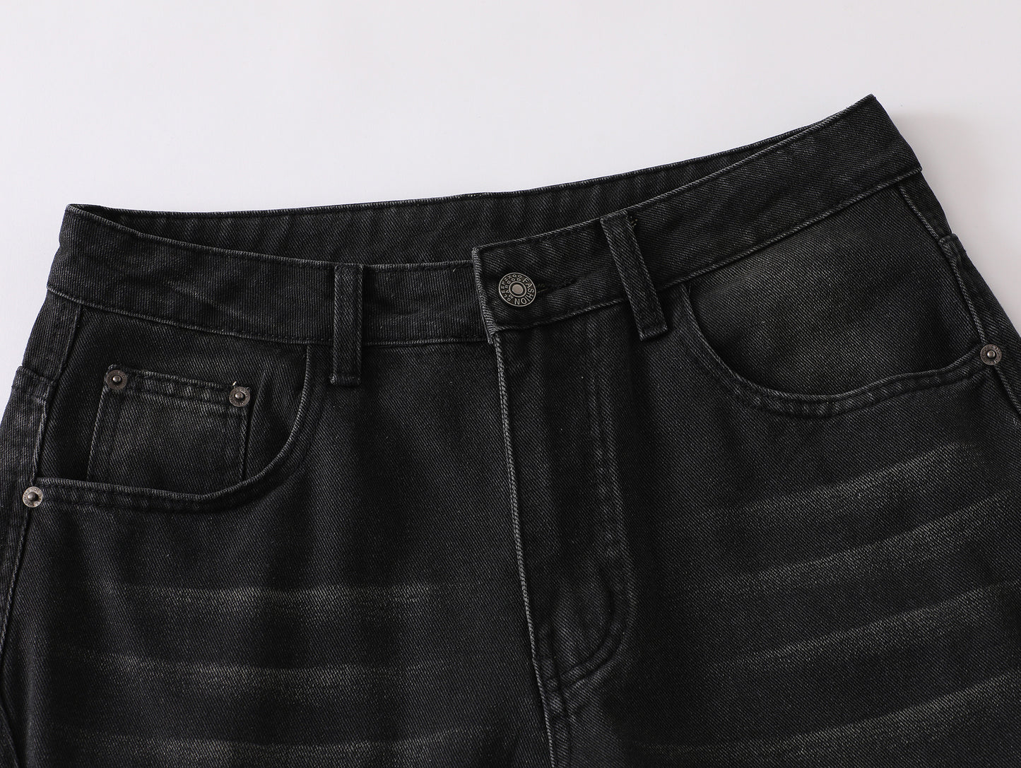 GRAYSTAR Patch Embroidered Cargo Jeans Wide Leg High Waist Washed Black Diagonal Seam Streetwear Denim Trousers | Gray Star