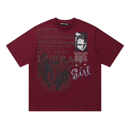 Art Is Cheap Graphic Print Oversized Tee Band Photo Streetwear Y2K Short Sleeve T-Shirt