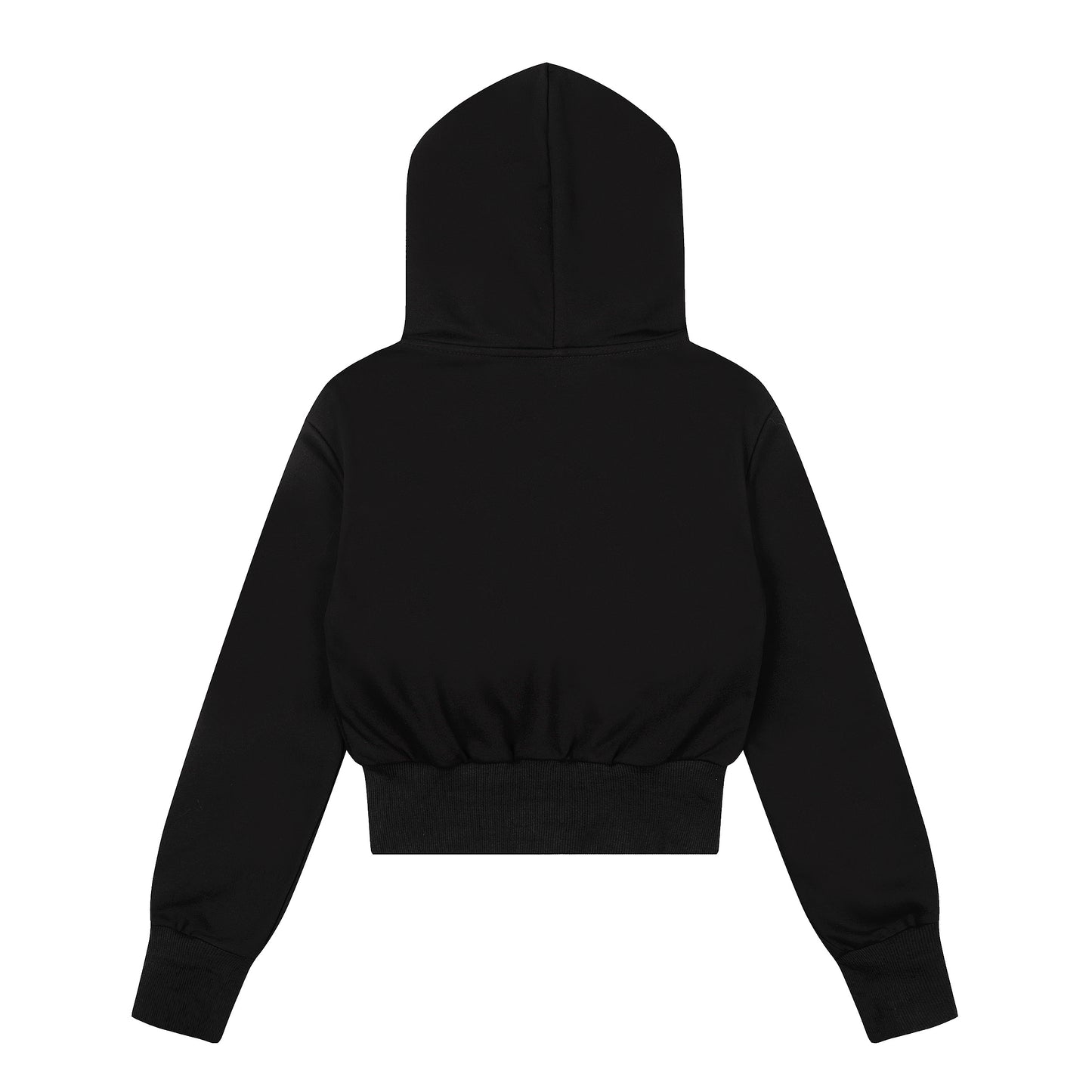 Attitude Rivet Crop Zip Hoodie - Beige Back