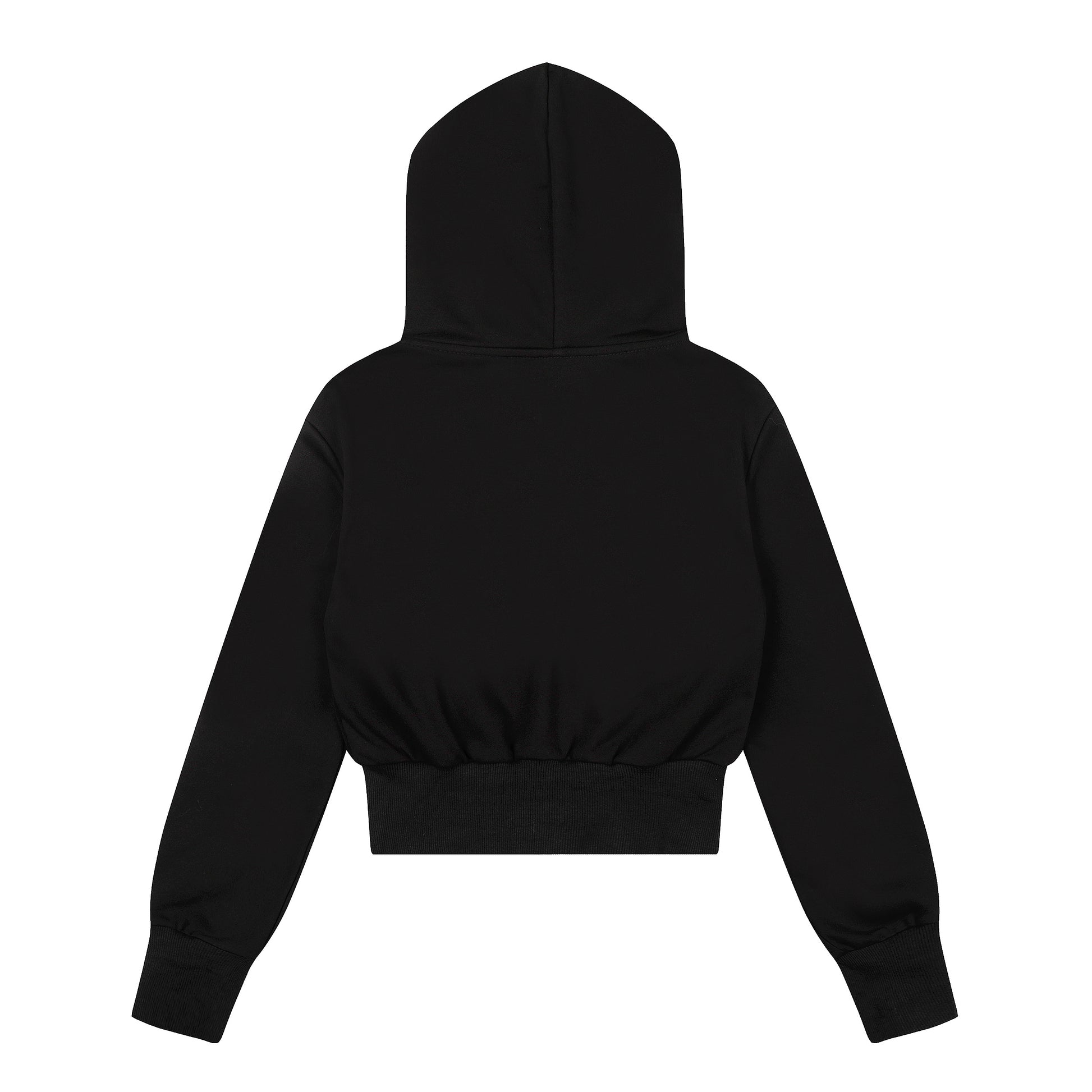 Attitude Rivet Crop Zip Hoodie - Beige Back