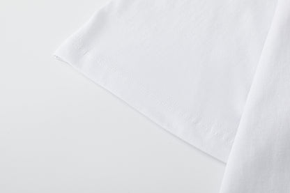 Woven Slogan Label Tee Yellow Patch Oversized White Cotton Streetwear Casual Summer T-Shirt | Syrup Stitch