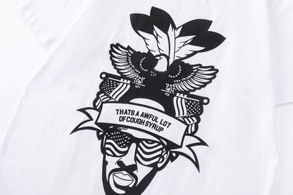 Oversized Short Sleeve Graphic Tee Dropped Shoulder Streetwear Summer Casual T-Shirt | Codeine Knit