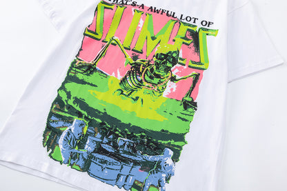 Oversized Short Sleeve Graphic Tee Dropped Shoulder Streetwear Summer Casual T-Shirt | Purple Haze