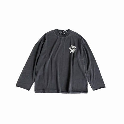 Enfants Riches Deprimes ERD Un Secret Fils Blancs Long Sleeve Tee Washed Klein Blue Figure Print Distressed Vintage Streetwear Top | Fils Blancs