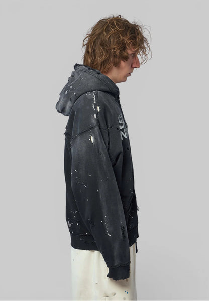Satoshi Nakamoto Luke Logo-Printed Cotton-Fleece Zip-Up Hoodie
